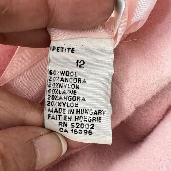 Dana Buchman Petite Blazer Size 12P Pink Wool Angora Blend Gold Buttons Lined - Picture 9 of 14